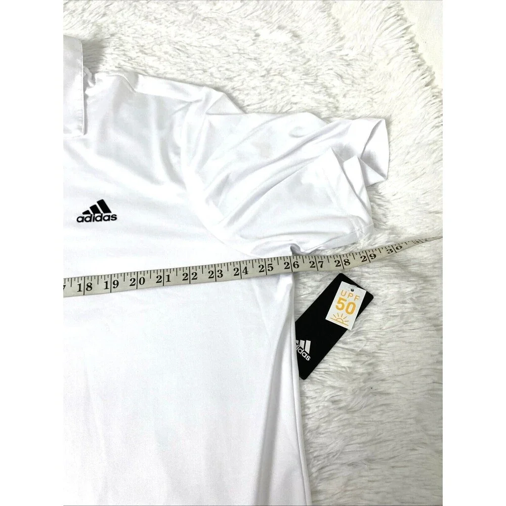 Adidas Golf Polo Shirt Men's Plus Size 2XL White Dry Wicking UPF Sun Protection